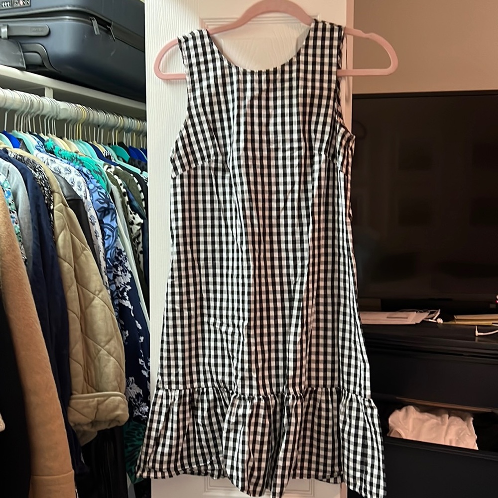 Jcrew gingham dress with tie in back
